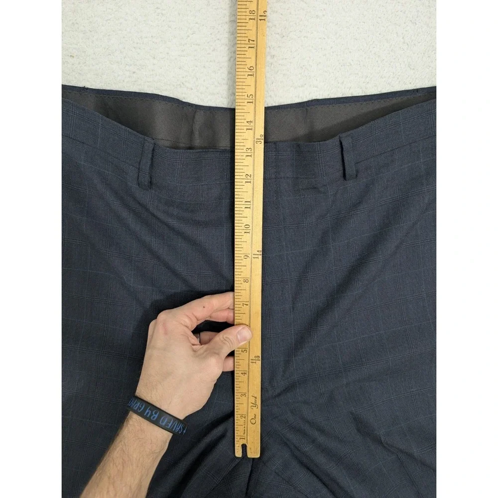 Jos A Bank 48EXL 38x34 Blue 100% Wool USA Made Mens‎ Full Suit Subtle Plaid